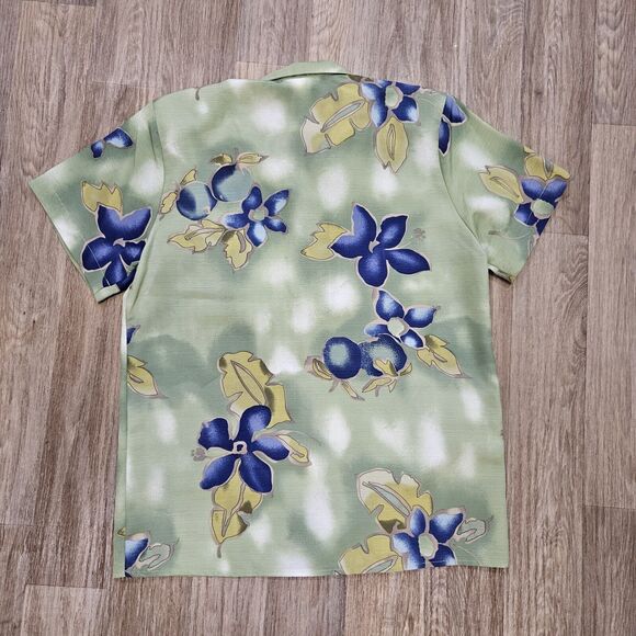 Vtg Courtenay Floral Fruit Print Top Womens Size S Green Blue Artsy Cottage Retr - Picture 6 of 9